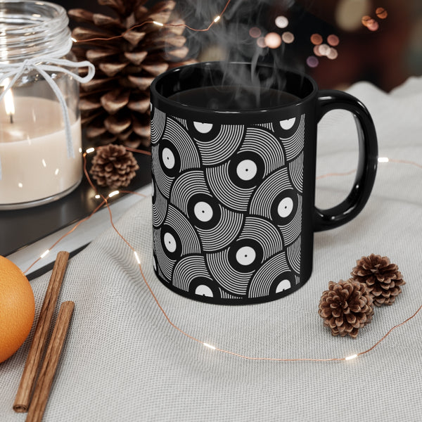 VIYNL 02 PATTERN COFFEE MUG - BLACK