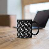 VINYL 01 PATTERN COFFEE MUG - BLACK