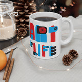 LIFE IS ART IS LIFE COFFEE MUG - WHITE