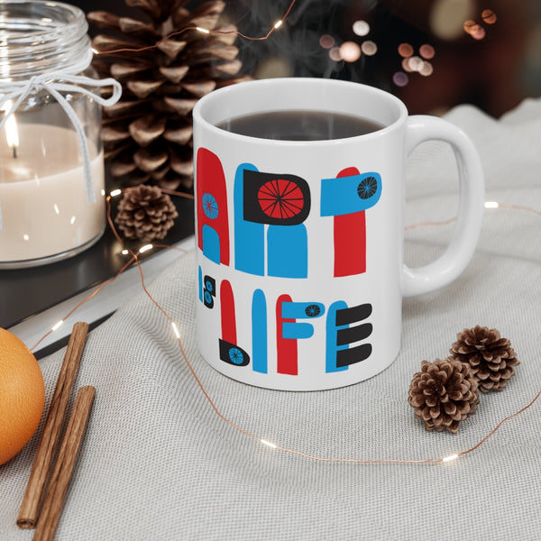 LIFE IS ART IS LIFE COFFEE MUG - WHITE