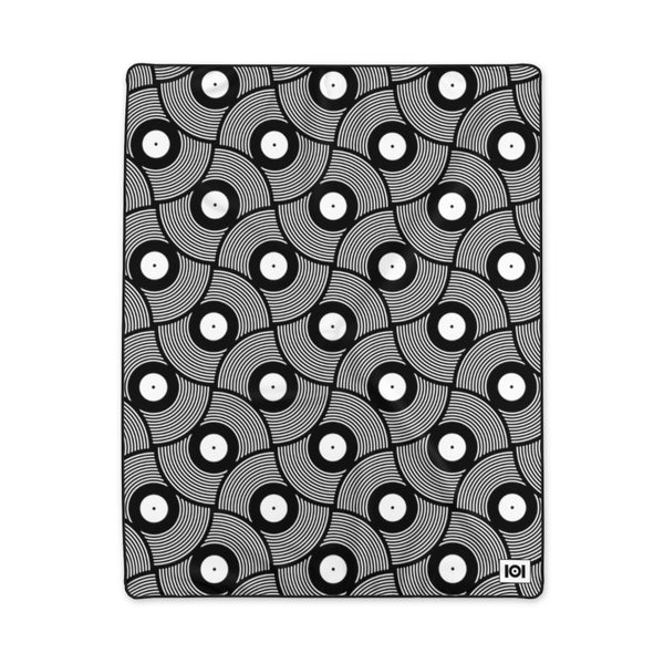 VINYL 02 PATTERN POLYESTER BLANKET - BLACK VINYL 02 PATTERN POLYESTER BLANKET - BLACK