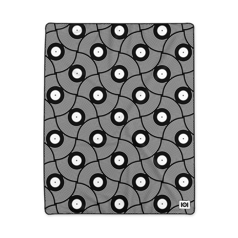 VINYL 01 PATTERN POLYESTER BLANKET - BLACK