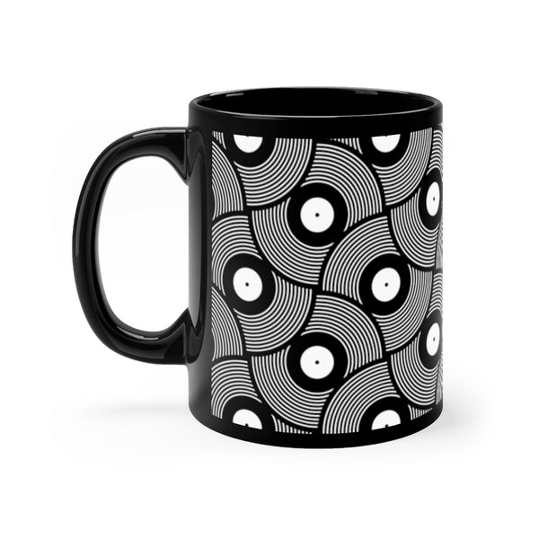 VIYNL 02 PATTERN COFFEE MUG - BLACK