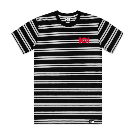 101 LINE STRIPE TEE BLACK/WHITE