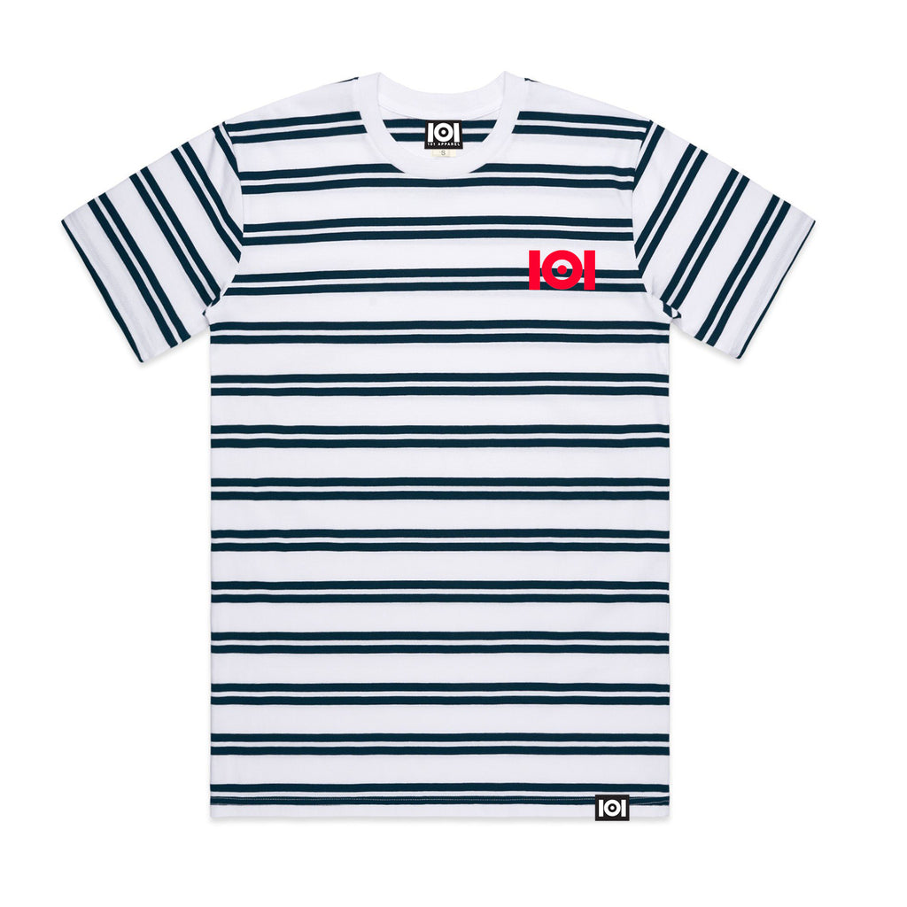 101 LINE STRIPE TEE - WHITE / NAVY 101 LINE STRIPE TEE - WHITE / NAVY
