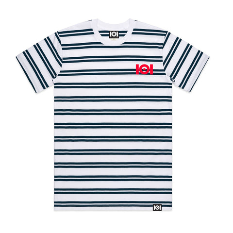 101 STRIPE RUGBY JERSEY GREEN/NATURAL