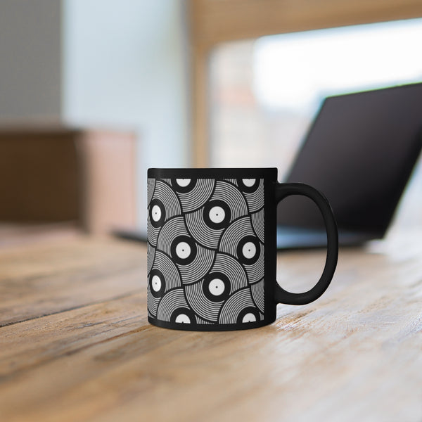 VIYNL 02 PATTERN COFFEE MUG - BLACK