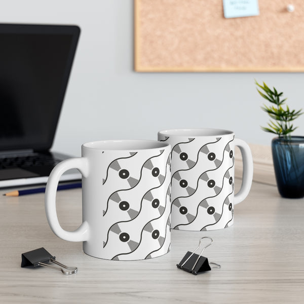 VINYL 01 PATTERN COFEE MUG - WHITE