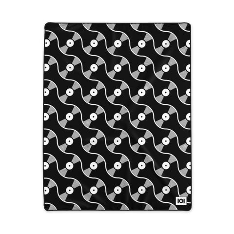 VINYL 02 PATTERN POLYESTER BLANKET - BLACK