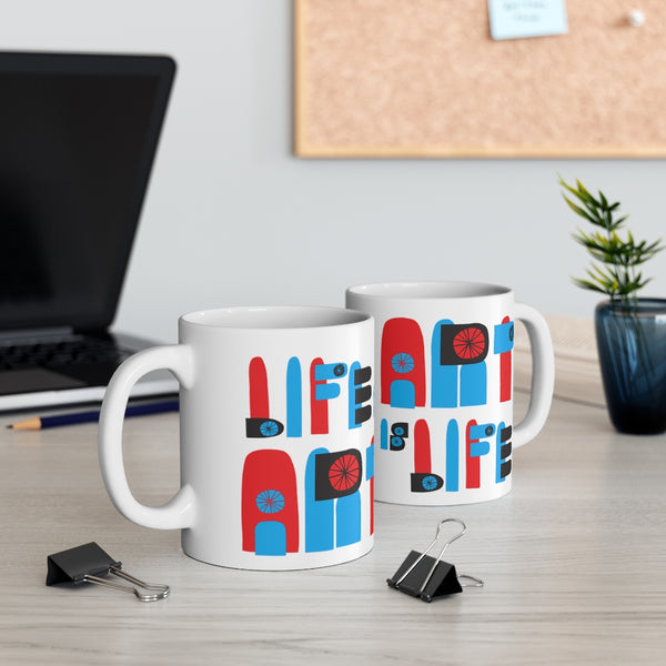 LIFE IS ART IS LIFE COFFEE MUG - WHITE