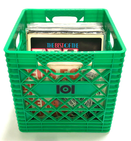 VINYL RECORD CRATE - BLACK