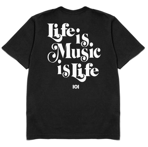 MUSIC IS LIFE IS MUSIC HOODED FLEECE