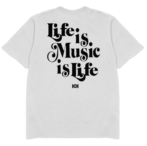 MUSIC IS LIFE IS MUSIC CREW FLEECE- BLACK