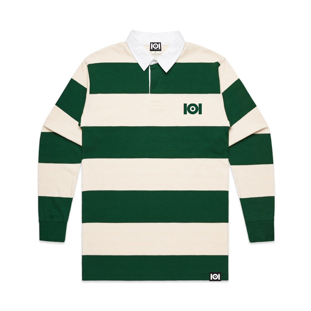 101 STRIPE RUGBY JERSEY GREEN/NATURAL 101 STRIPE RUGBY JERSEY GREEN/NATURAL