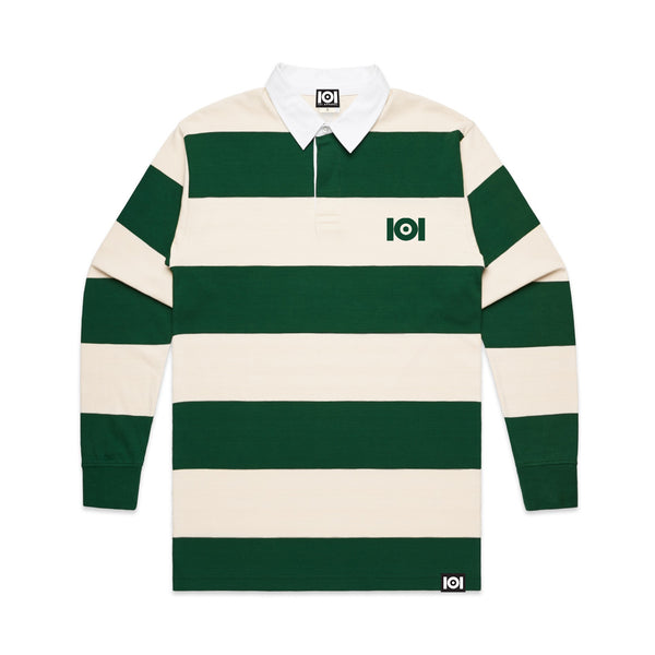 101 STRIPE RUGBY JERSEY GREEN/NATURAL