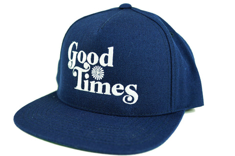 GOOD TIMES - 5 PANEL SNAP BACK HAT - NAVY