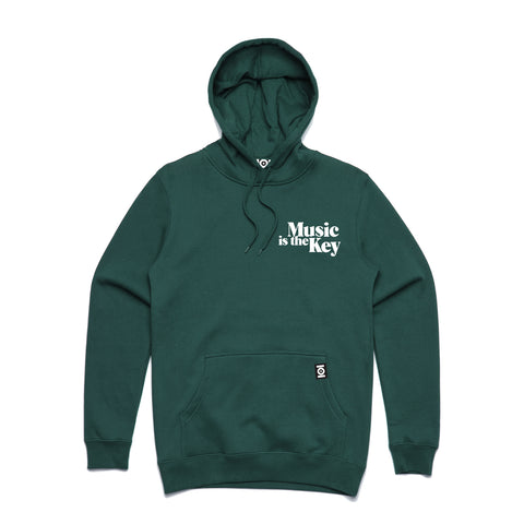 MUSIC IS THE KEY HOODED FLEECE - GREEN