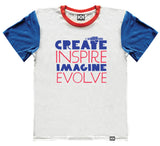 CREATE INSPIRE IMAGINE EVOLVE 2 TONE SHIRT