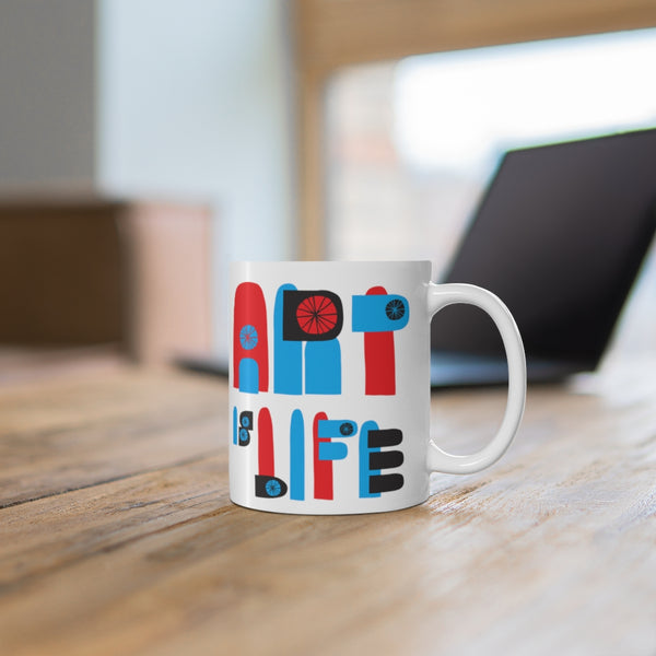 LIFE IS ART IS LIFE COFFEE MUG - WHITE
