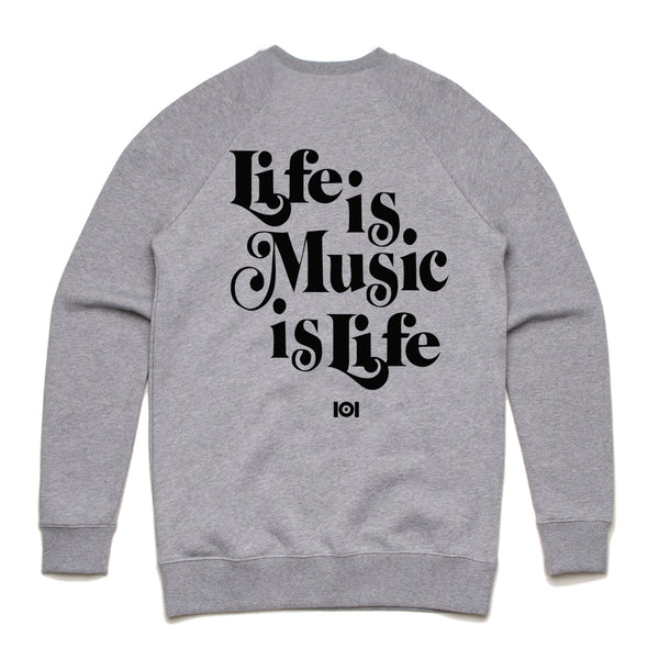 MUSIC IS LIFE IS MUSIC CREW FLEECE